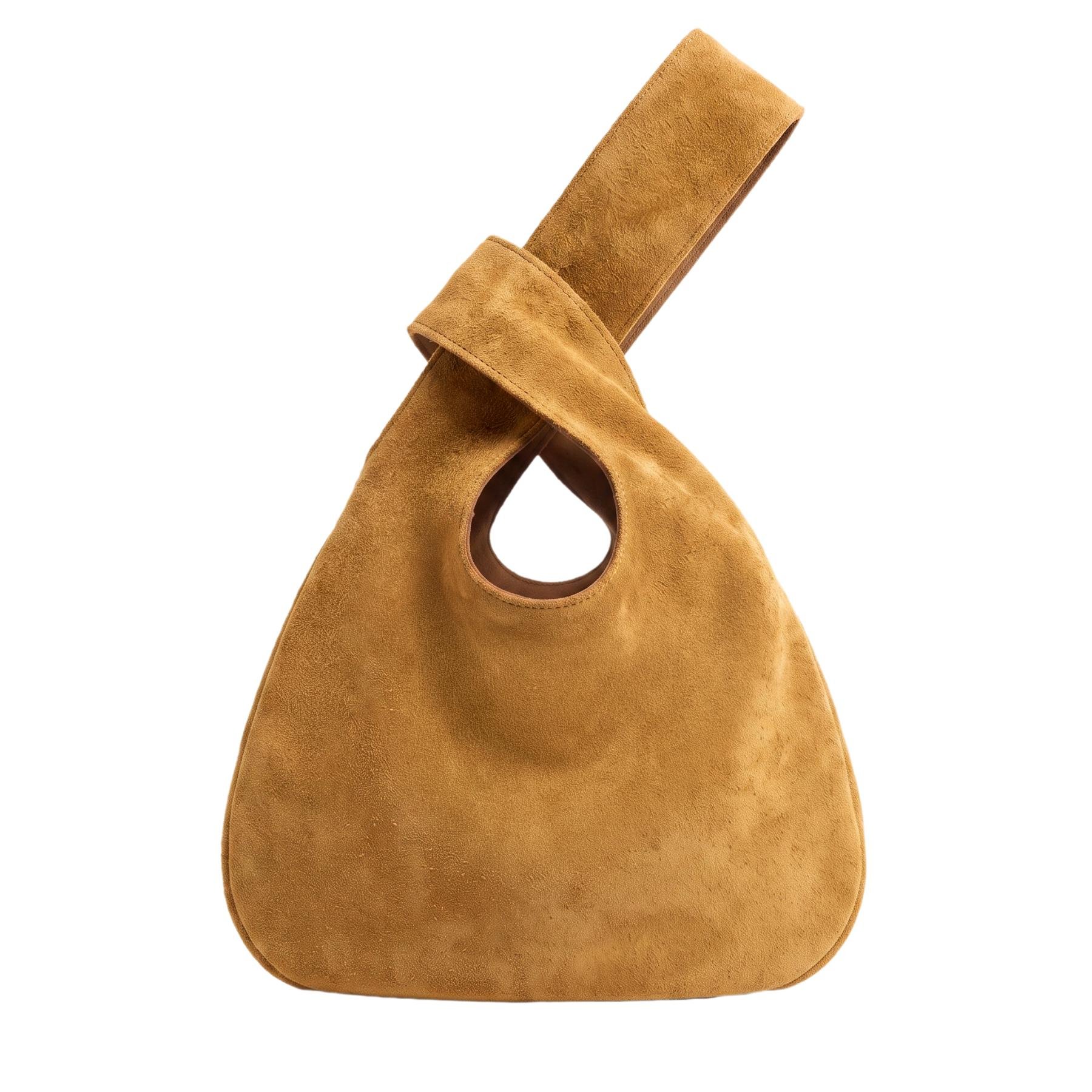 Camel Mochi Bukuro Premium Suede Bag